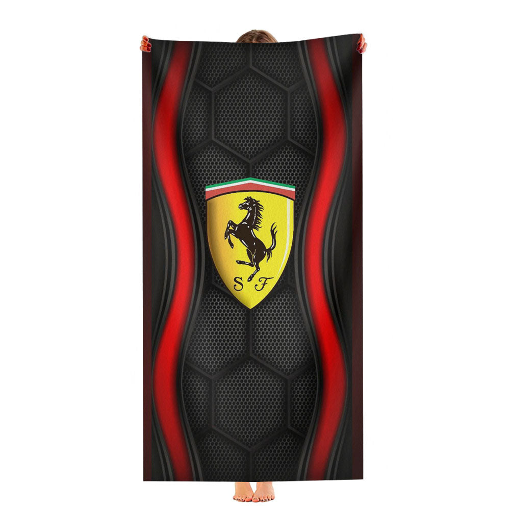 Ferrari Italian Car Emblem Wallpaper Ultra-Soft Luxury Bathroom Towels