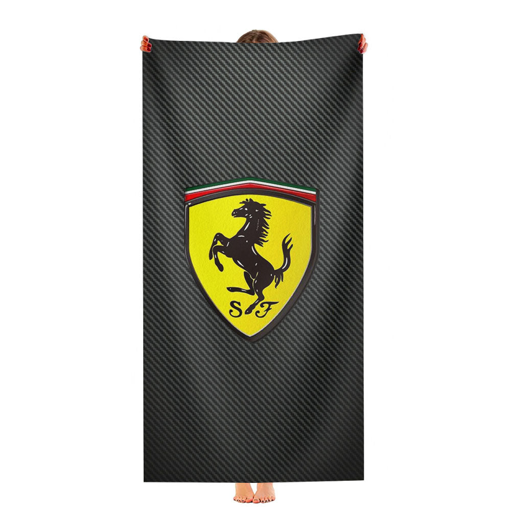 Ferrari Logo Carbon Fiber Ultra-Soft Luxury Bathroom Towels