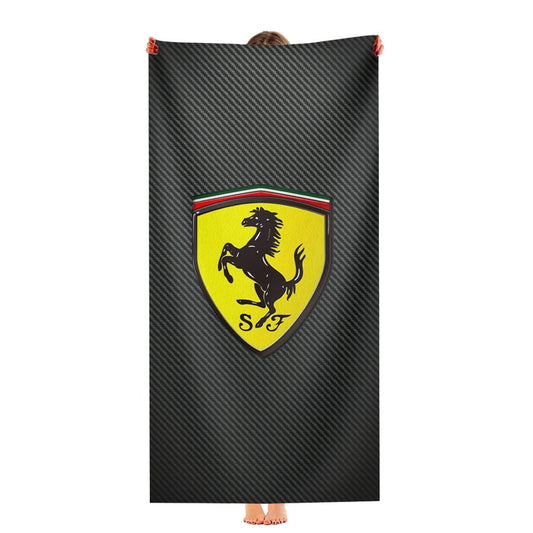 Ferrari Logo Carbon Fiber Ultra-Soft Luxury Bathroom Towels