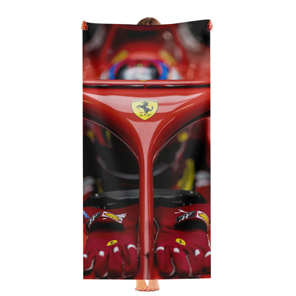 Ferrari Race Wallpaper Ultra-Soft Luxury Bathroom Towels