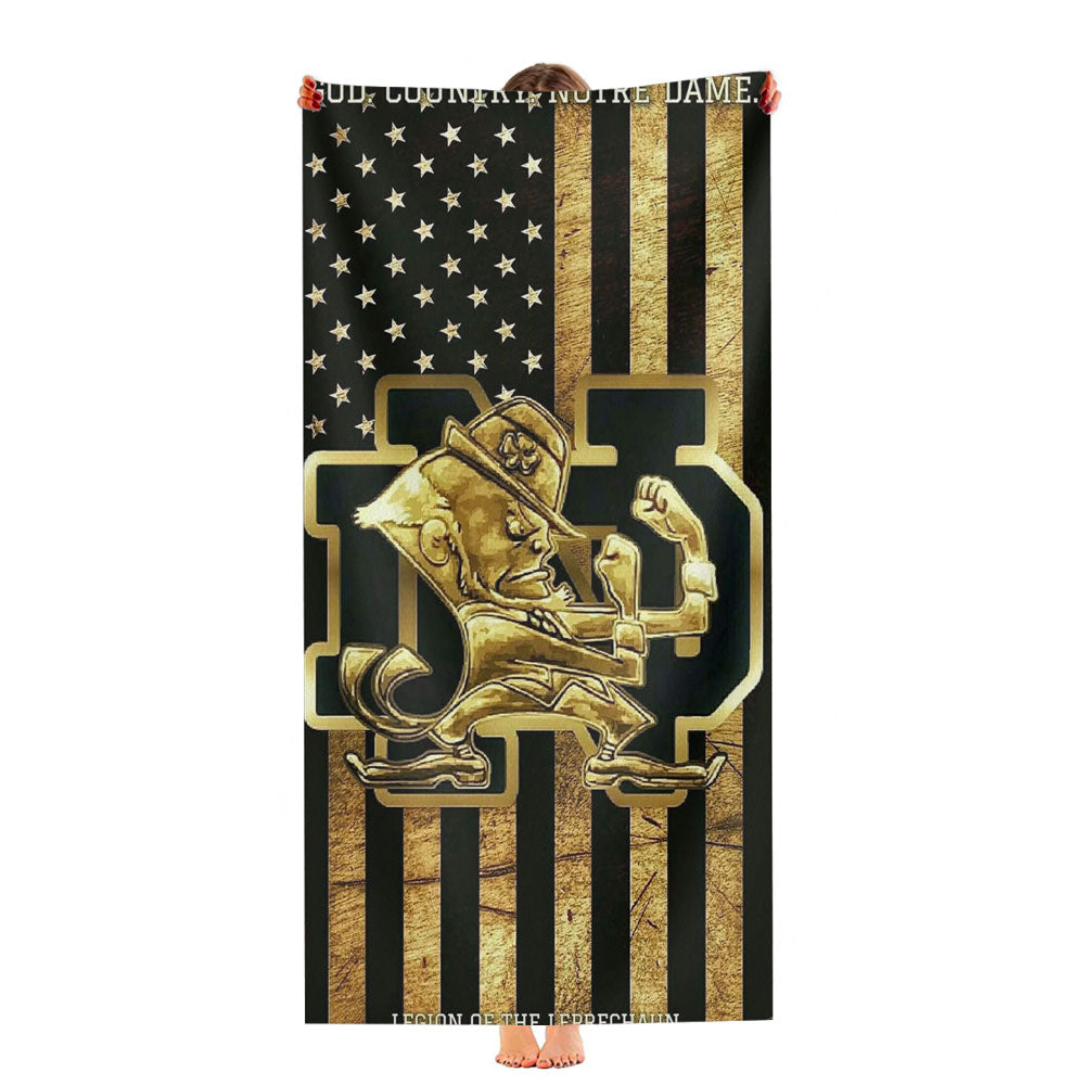 Fighting Irish Notre Dame Football Golden Flag Ultra-Soft Luxury Bathroom Towels