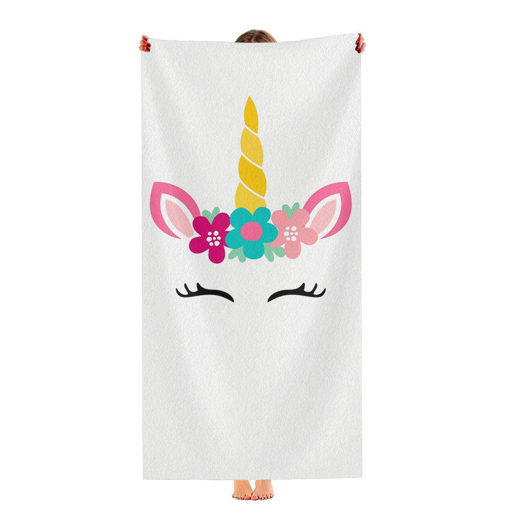 Flower Floral Unicorn Clip Art 3 Ultra-Soft Luxury Bathroom Towels