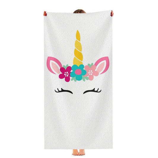 Flower Floral Unicorn Clip Art 3 Ultra-Soft Luxury Bathroom Towels
