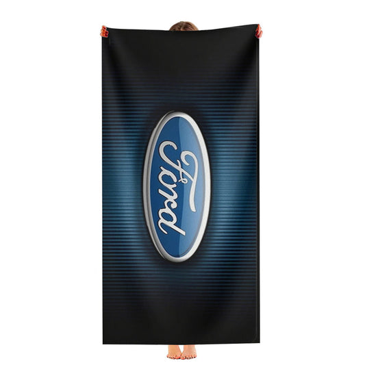 Ford Logo Blue Stripe Ultra-Soft Luxury Bathroom Towels