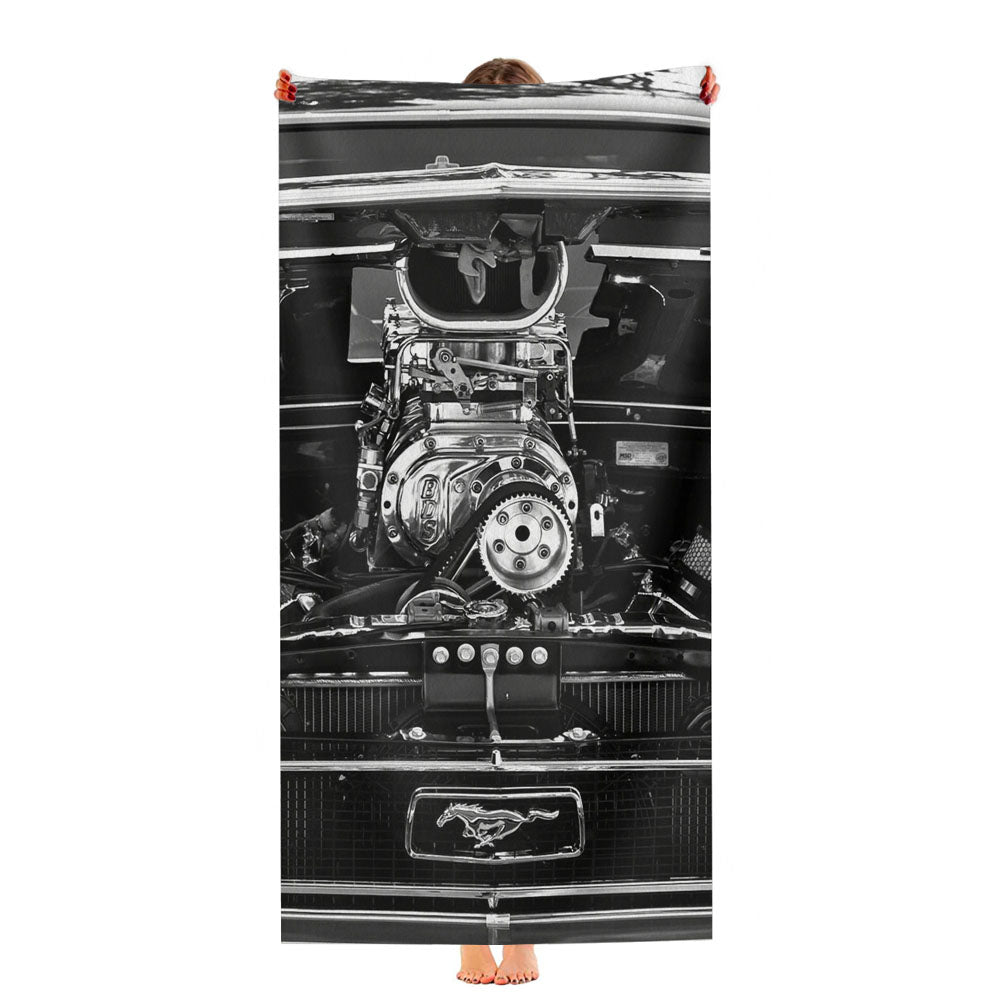Ford Mustang Engine Ultra-Soft Luxury Bathroom Towels