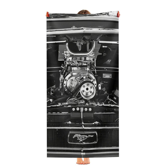 Ford Mustang Engine Ultra-Soft Luxury Bathroom Towels