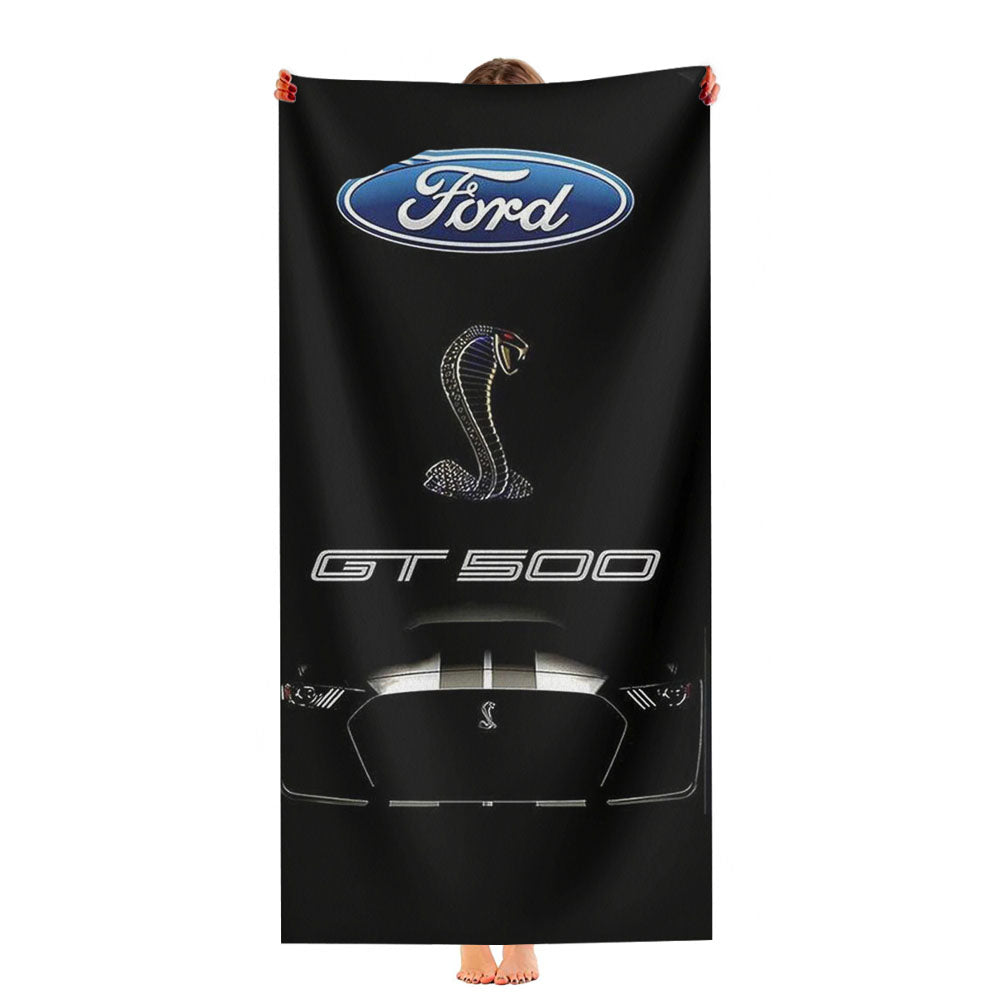 Ford Mustang Gt Black Ultra-Soft Luxury Bathroom Towels