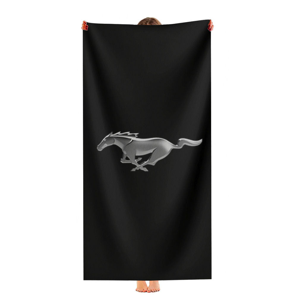 Ford Mustang Logo 3 Ultra-Soft Luxury Bathroom Towels
