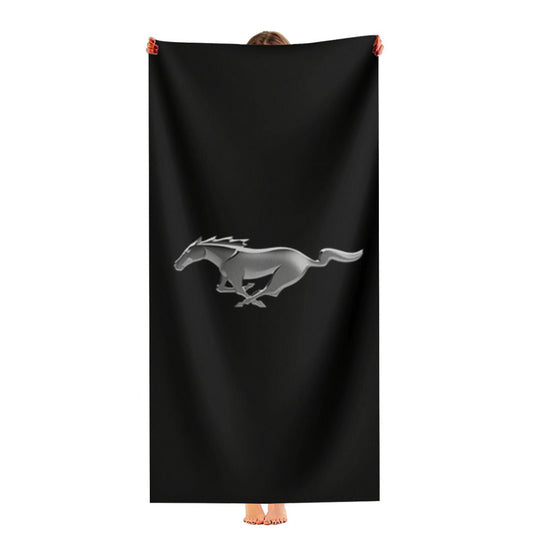 Ford Mustang Logo 3 Ultra-Soft Luxury Bathroom Towels