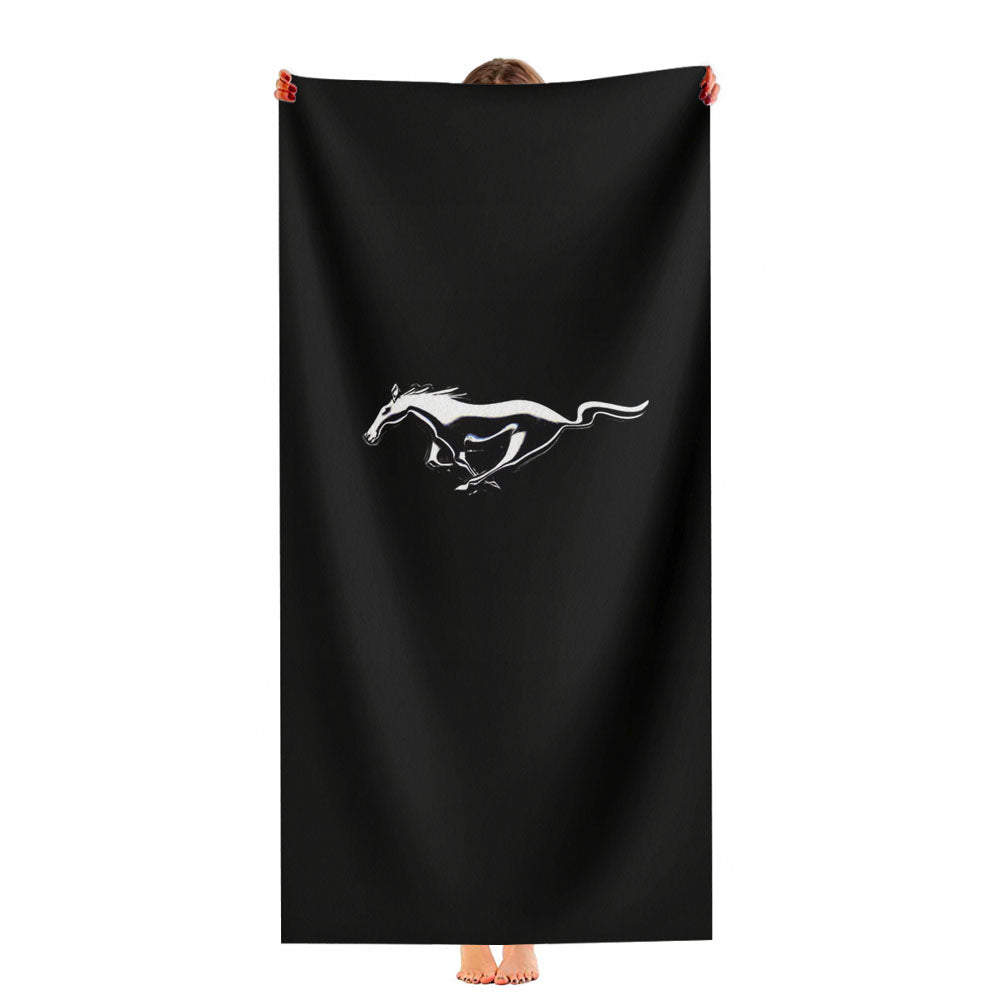 Ford Mustang Logo Black Wallpape Ultra-Soft Luxury Bathroom Towels