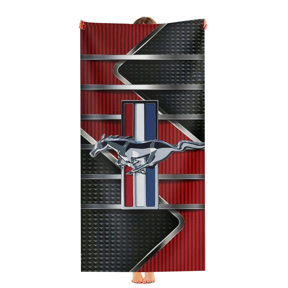 Ford Mustang Metal Logo Ultra-Soft Luxury Bathroom Towels