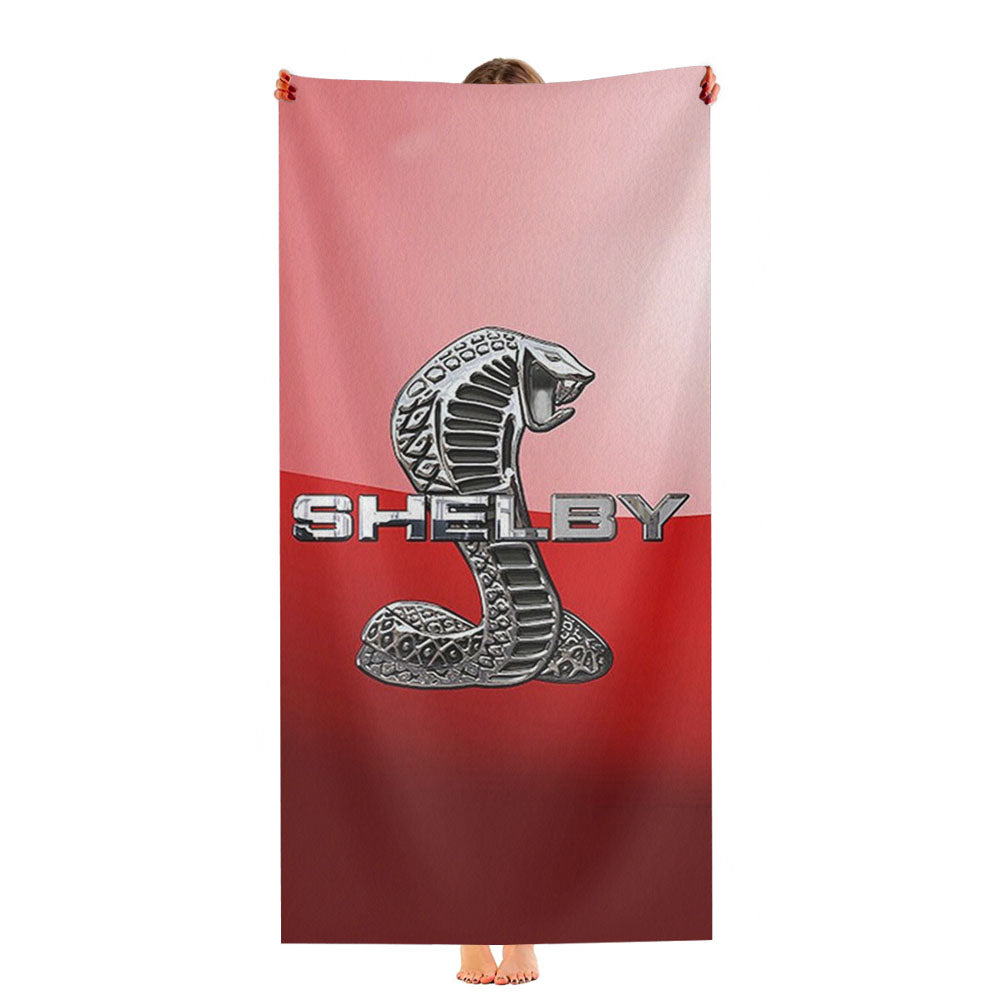 Ford Mustang Shelby Cobra Red Logo Ultra-Soft Luxury Bathroom Towels