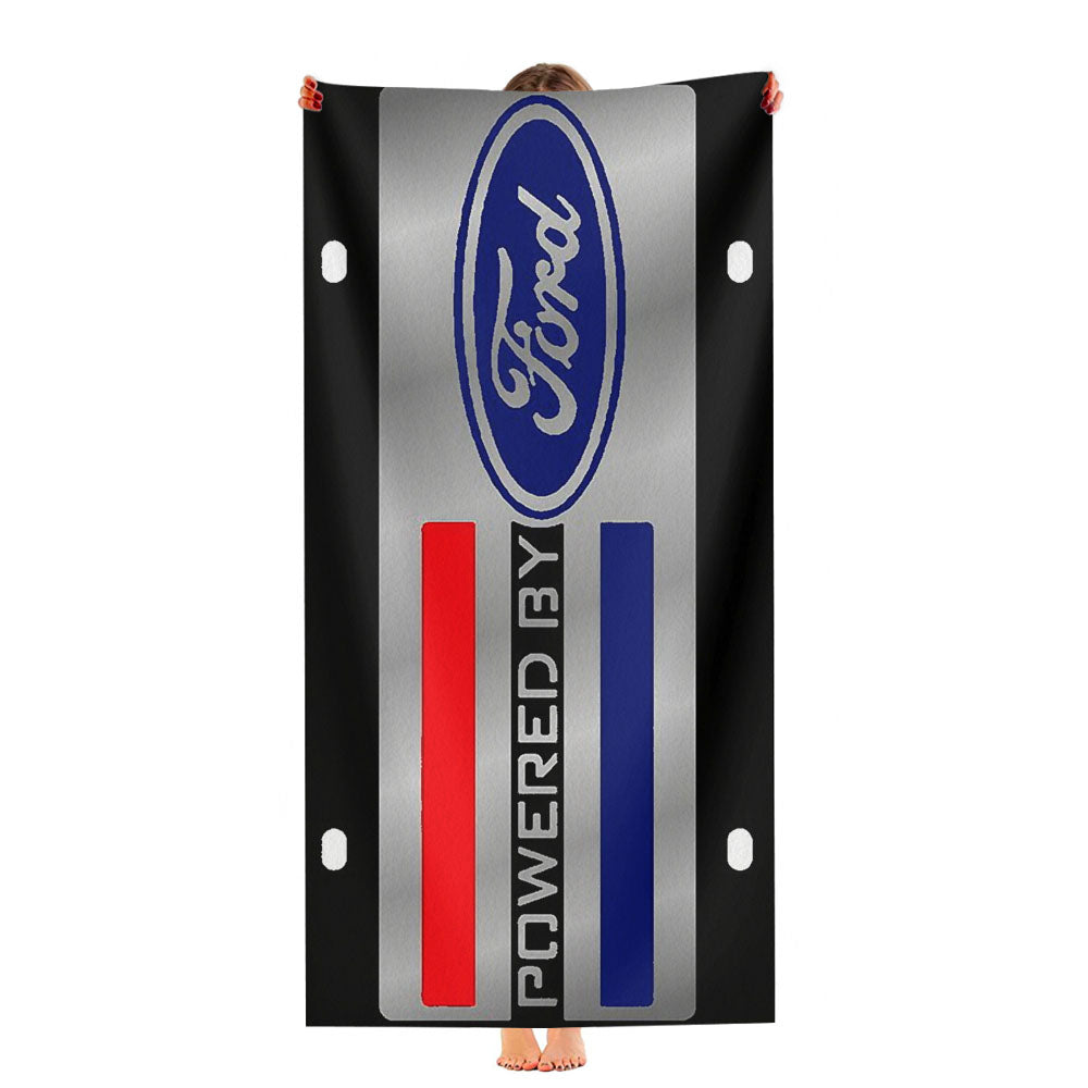 Ford Powered Black Art Plate Ultra-Soft Luxury Bathroom Towels