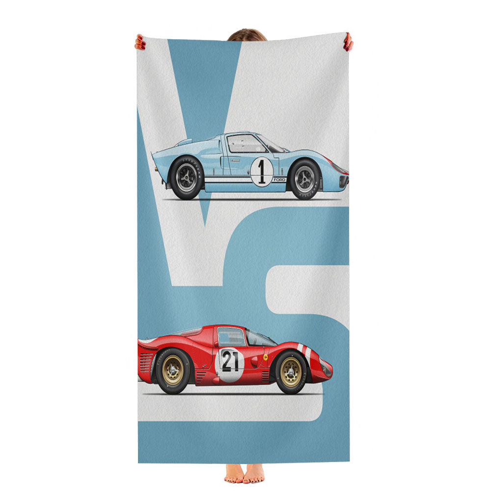 Ford Vs Ferrari Minimalist Car Ultra-Soft Luxury Bathroom Towels