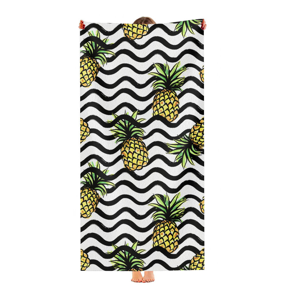 Fruit Wave With Pineapple Pattern Ultra-Soft Luxury Bathroom Towels