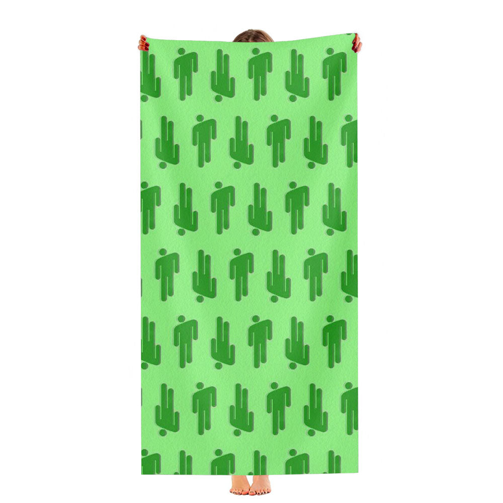 Full Of Billie Eilish Green Logo Pattern Ultra-Soft Luxury Bathroom Towels
