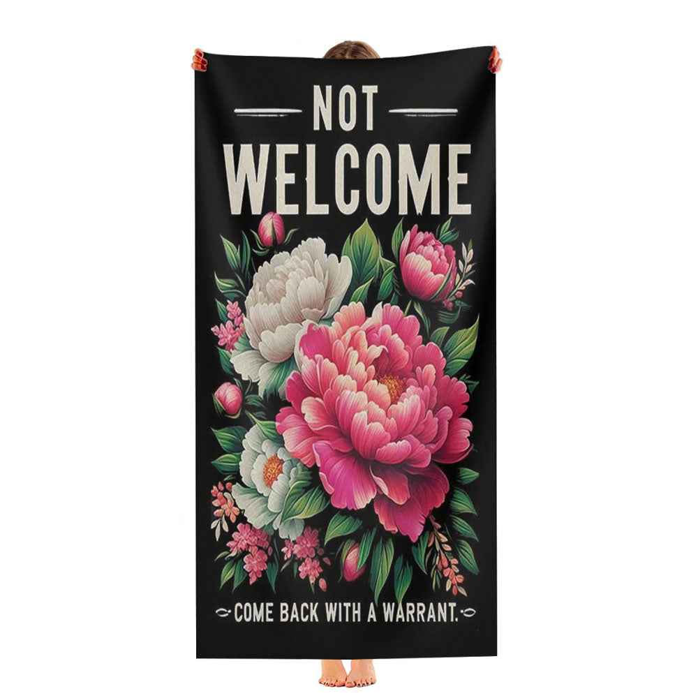 Funny 'Come Back With A Warrant Ultra-Soft Luxury Bathroom Towels