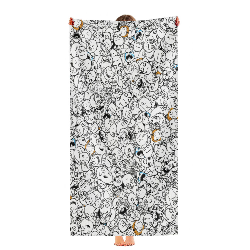 Funny Memes Face Pattern Ultra-Soft Luxury Bathroom Towels