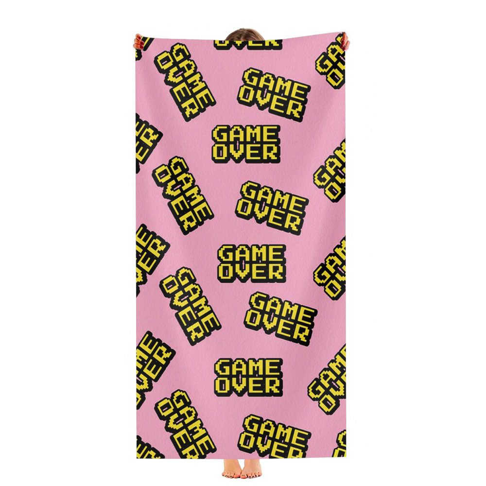 Game Over Pink Pattern Ultra-Soft Luxury Bathroom Towels