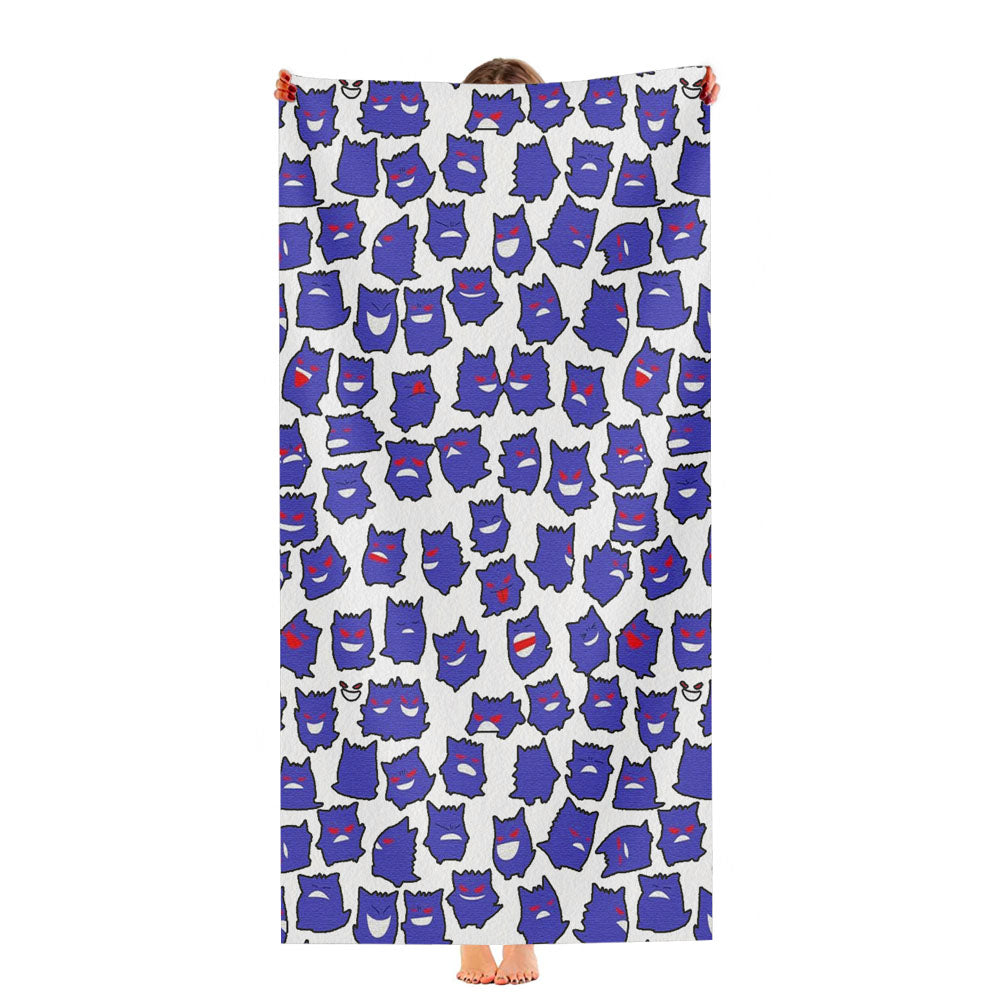 Gengar Pattern Ghost Pokemon Ultra-Soft Luxury Bathroom Towels