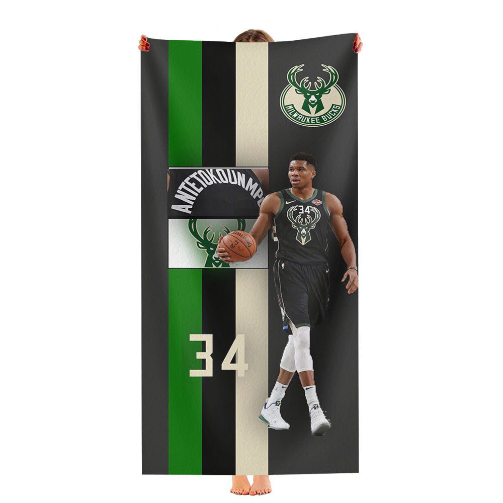 Gianis Antetokounmpo Milwaukee Bucks 34 Ultra-Soft Luxury Bathroom Towels