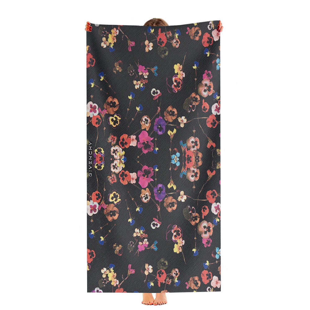 Givenchy Multicolor Floral Wallet Ultra-Soft Luxury Bathroom Towels