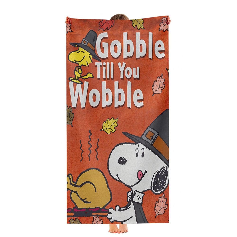 Gobble Till You Wobble Peanuts Ultra-Soft Luxury Bathroom Towels
