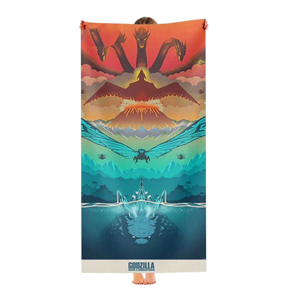 Godzilla Clipart Ultra-Soft Luxury Bathroom Towels