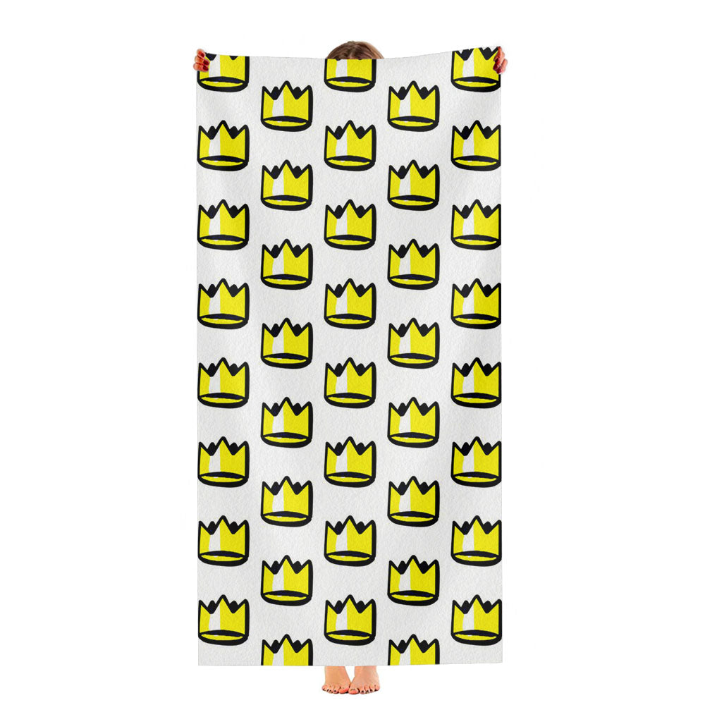 Golden Royal Crown Pattern Ultra-Soft Luxury Bathroom Towels