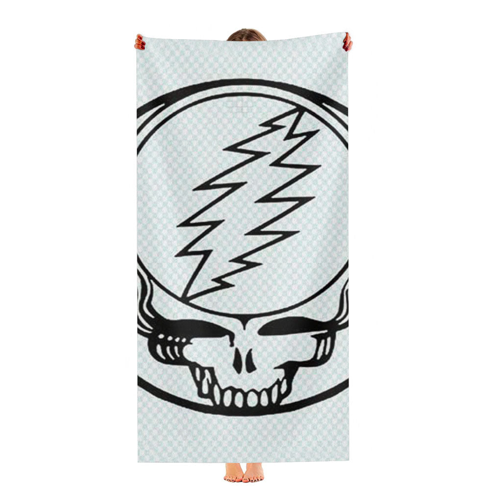 Grateful Dead Logo Outline Checkered Ultra-Soft Luxury Bathroom Towels