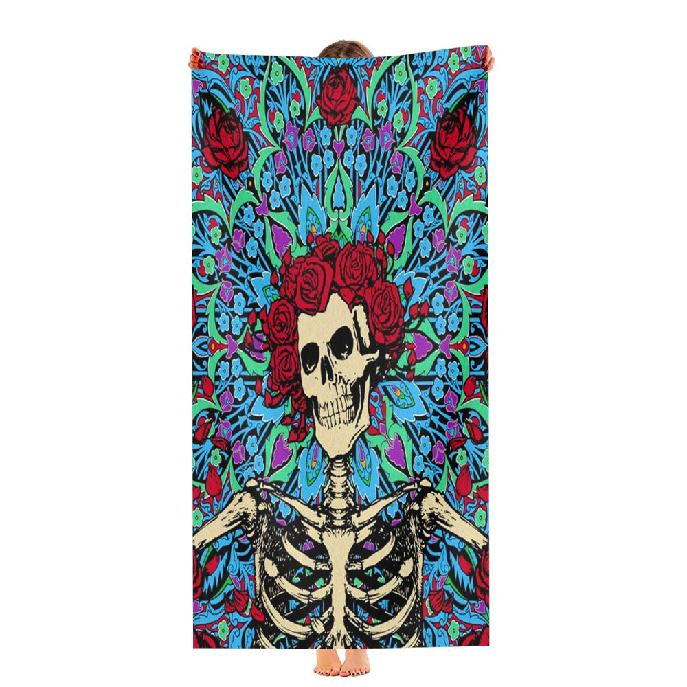 Grateful Dead Skeleton Roses Ultra-Soft Luxury Bathroom Towels
