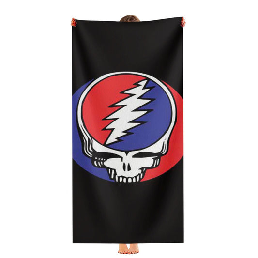 Grateful Dead Skull On Blk Ultra-Soft Luxury Bathroom Towels