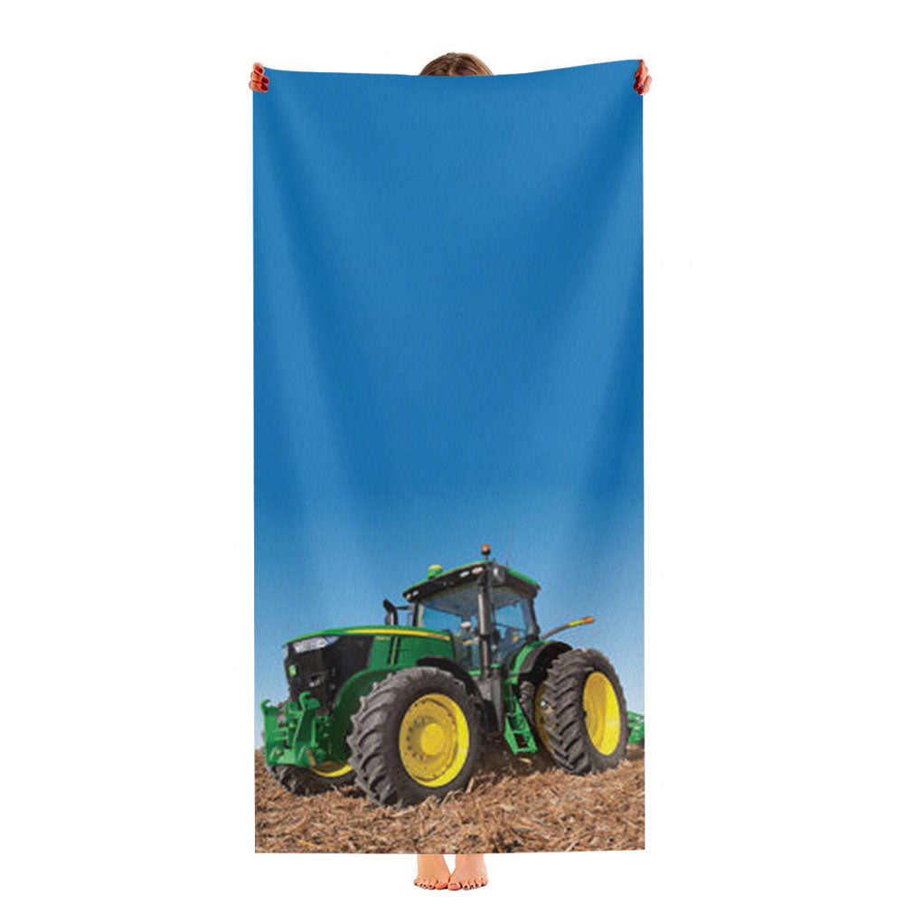 Green John Deere Tractor Ultra-Soft Luxury Bathroom Towels