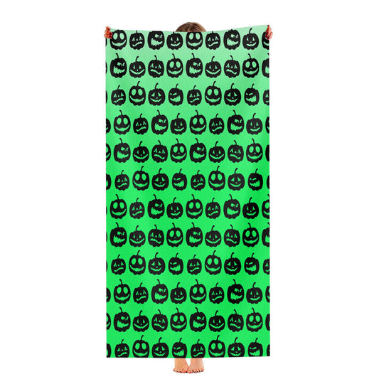 Green Pumpkins Pattern Silhouette Ultra-Soft Luxury Bathroom Towels