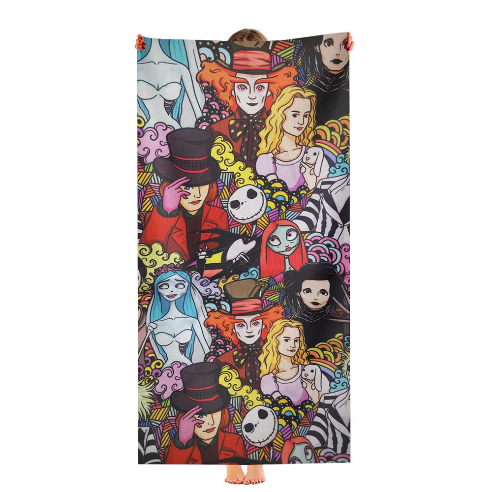 Halloween Johny Depp Pattern Cartoon Ultra-Soft Luxury Bathroom Towels