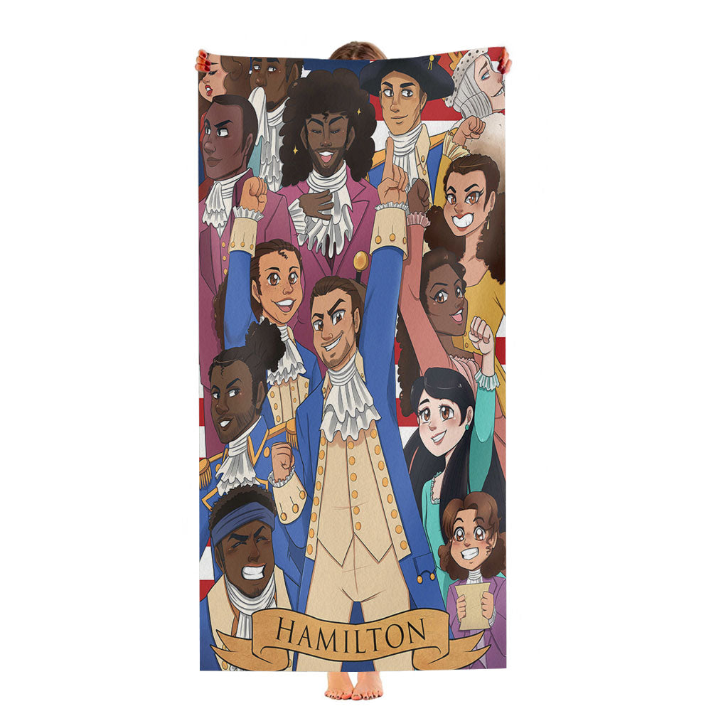 Hamilton American Musical Characters Artwork Ultra-Soft Luxury Bathroom Towels