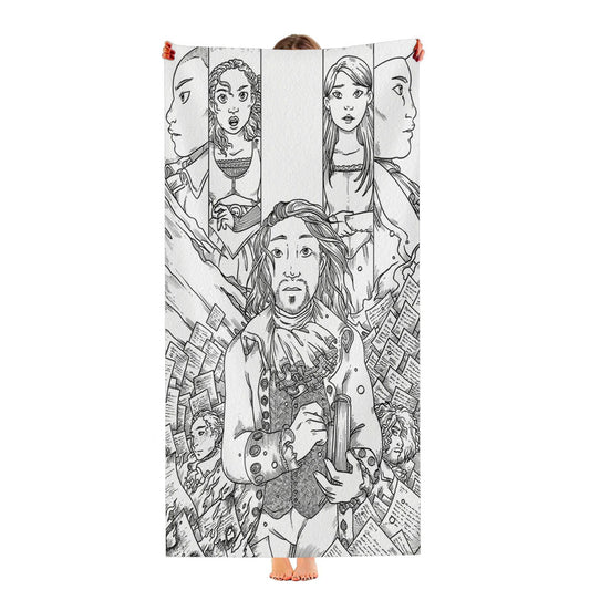 Hamilton American Musical Sketch Doodle Ultra-Soft Luxury Bathroom Towels