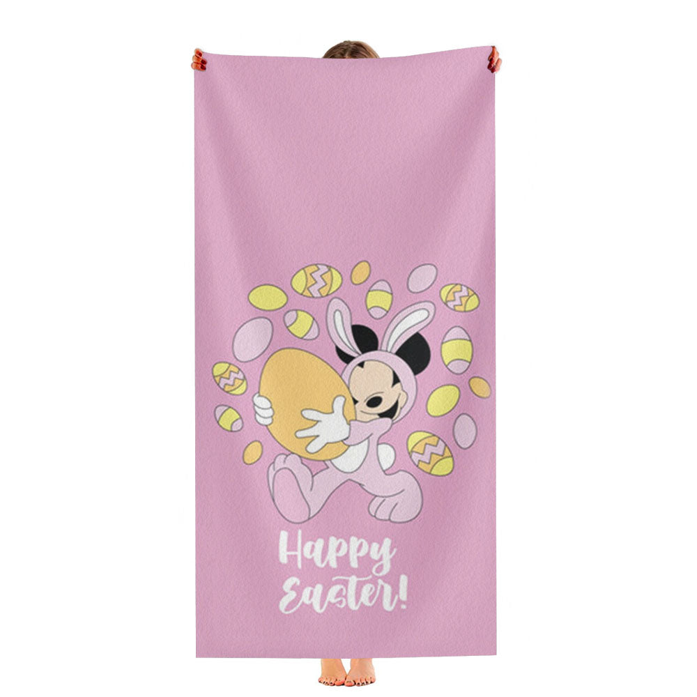 Happy Easter Pink Ultra-Soft Luxury Bathroom Towels