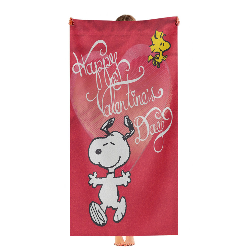Happy Valentine'S Day Snoopy Ultra-Soft Luxury Bathroom Towels