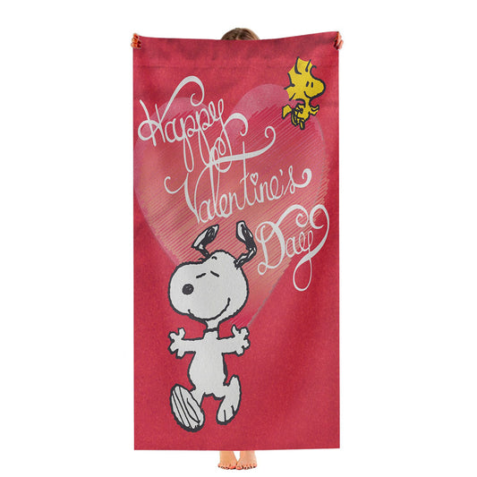 Happy Valentine'S Day Snoopy Ultra-Soft Luxury Bathroom Towels