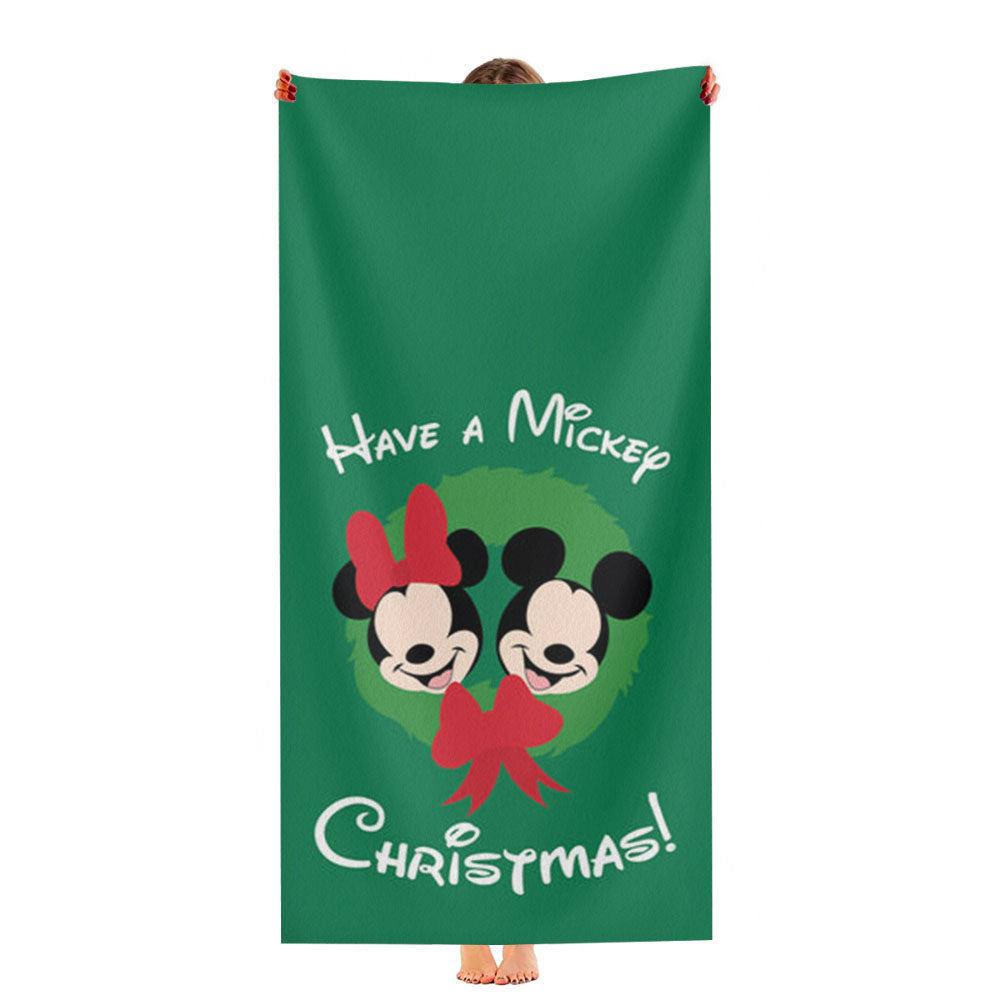 Have A Mickey Christmas Ultra-Soft Luxury Bathroom Towels