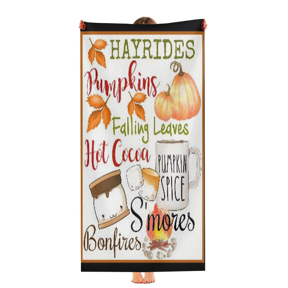 Hayrides, Pumpkins, Falling Leaves Ultra-Soft Luxury Bathroom Towels
