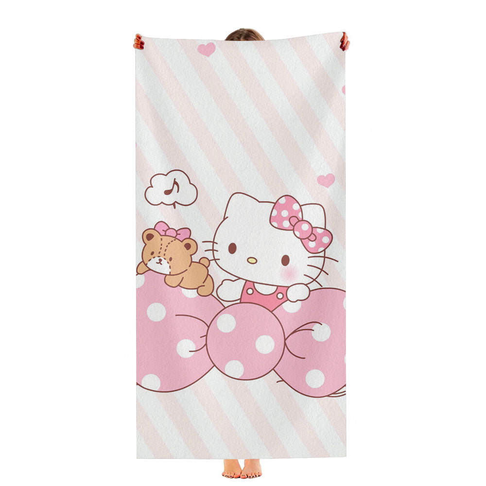 Hello Kitty Calm Pattern Ultra-Soft Luxury Bathroom Towels