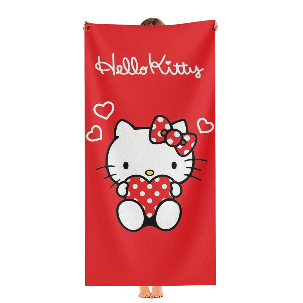 Hello Kitty Loving Pattern Ultra-Soft Luxury Bathroom Towels