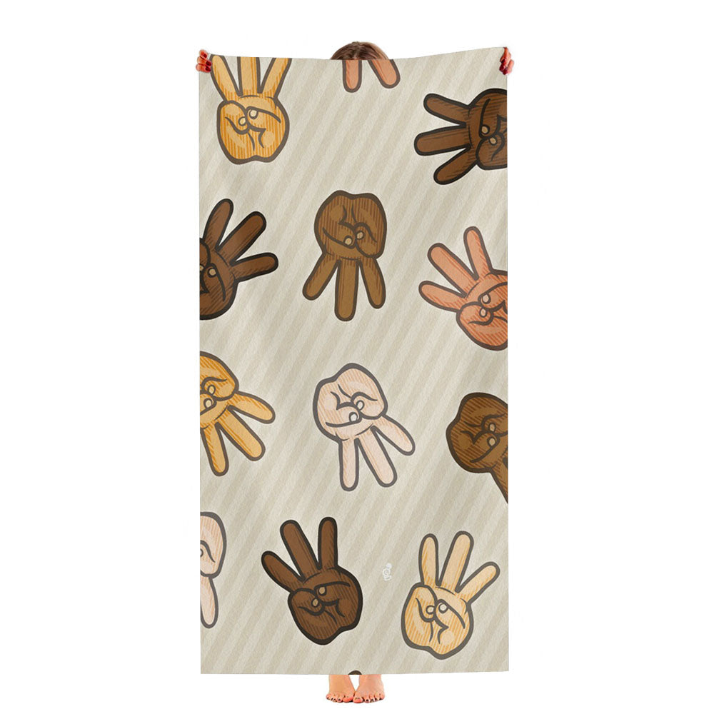 Hiiipower Hands Pattern Ultra-Soft Luxury Bathroom Towels
