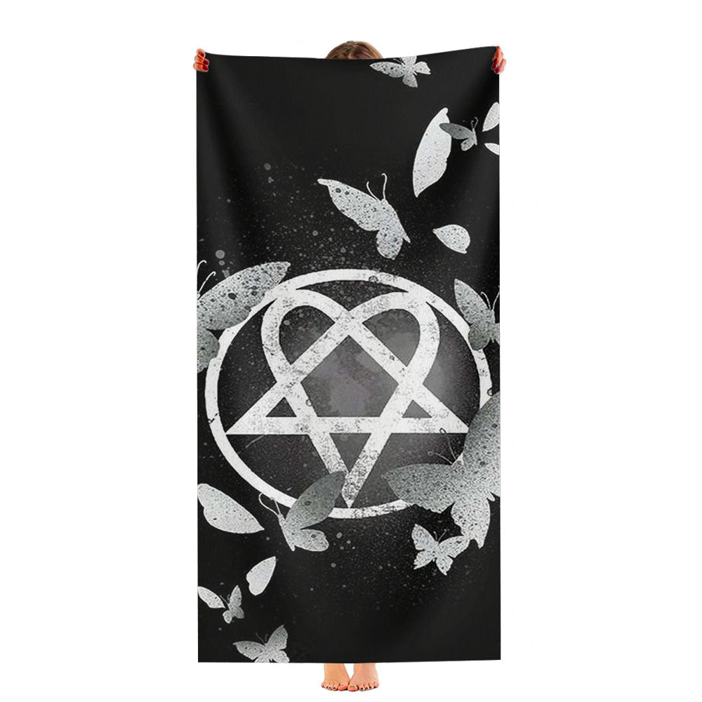 Him Band Heartagram Icon Ultra-Soft Luxury Bathroom Towels