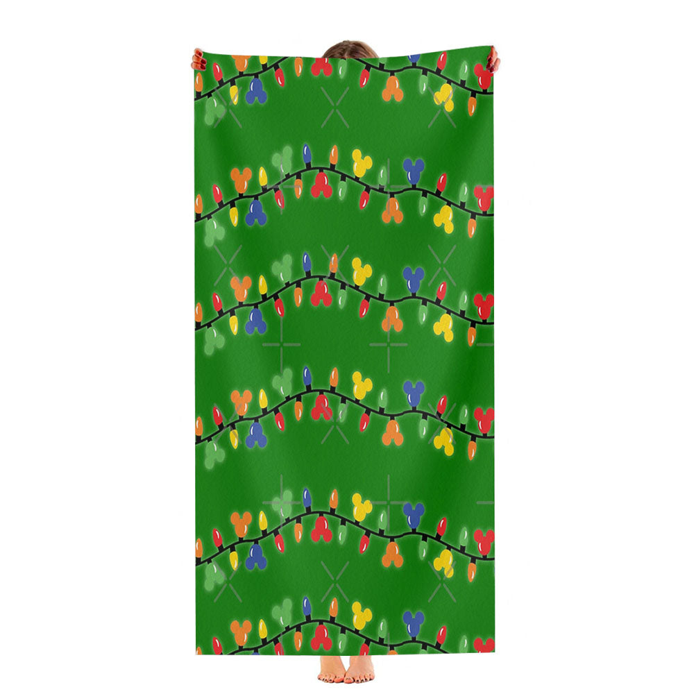 Holiday Mouse Lights Ultra-Soft Luxury Bathroom Towels