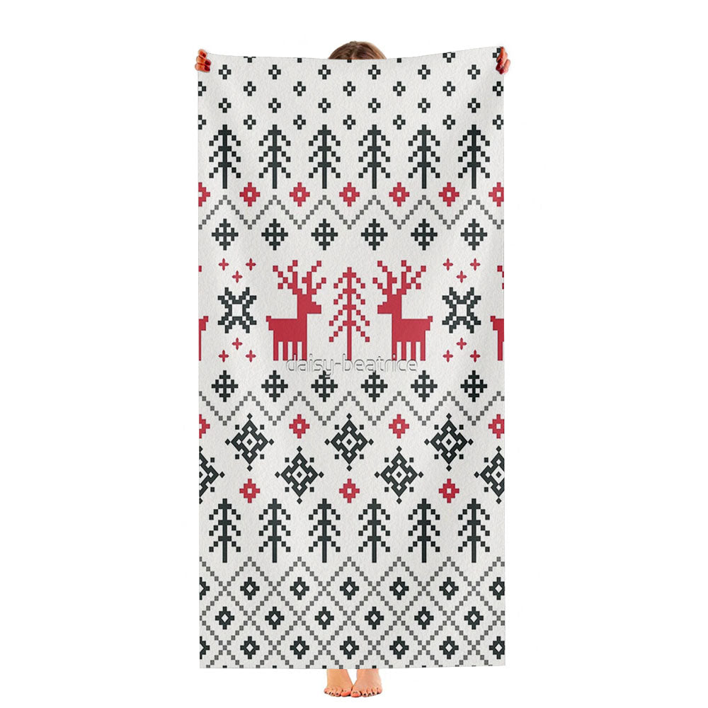 Holiday Sweater Pattern Ultra-Soft Luxury Bathroom Towels