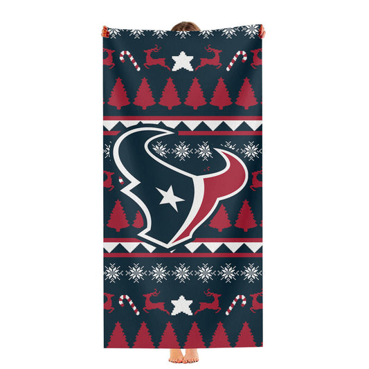 Houston Texans Christmas Sweater Ultra-Soft Luxury Bathroom Towels