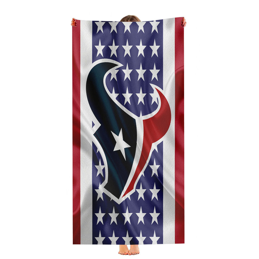 Houston Texans Emblem Silk Flag Ultra-Soft Luxury Bathroom Towels